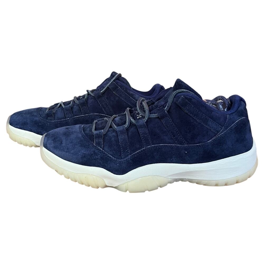 Jordan 11 Retro Low Derek Jeter RE2PECT Nike Blue Suede Respect Men's Size 11